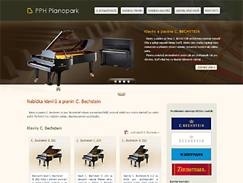 webová prezentace prodejce klavírů a pianin