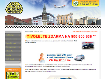 webová prezentace provozovatele taxislužby